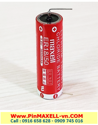 Maxell ER18/50 (chân thép), Pin nuôi nguồn PLC Maxell ER18/50 lithium 3.6v 3650mAh chính hãng (Xuất xứ Nhật)